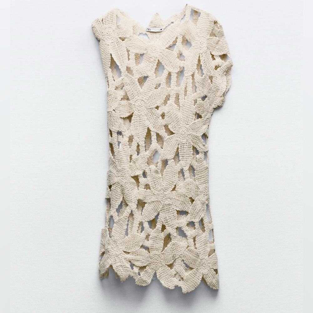 Zara asymmetrical crochet dress/swim coverup